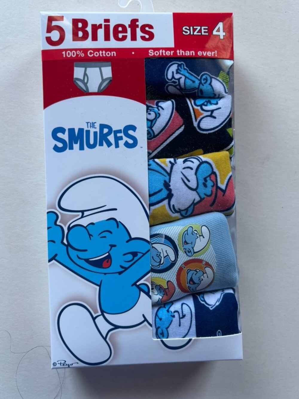 NEW Smurfs Boy's 5 Pack 100% Cotton Briefs - Size 4